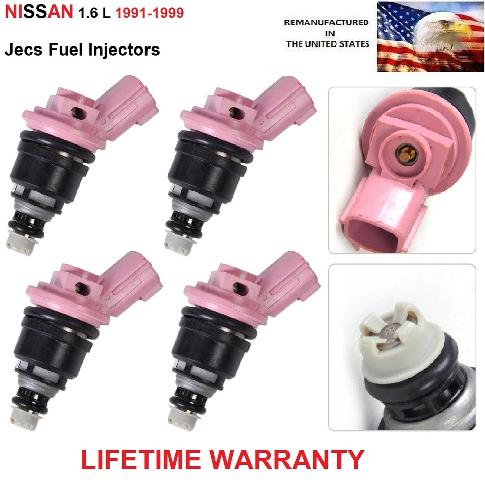 NISSAN Jecs Flow Matched Fuel Injectors Set Of 4 For Sentra NX 200 SX 1.6L - Image 1 of 1