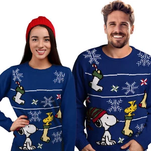 Suéter de invierno The Peanuts Snoopy Pullover Sudadera Feo Navidad Suéter - Imagen 1 de 1