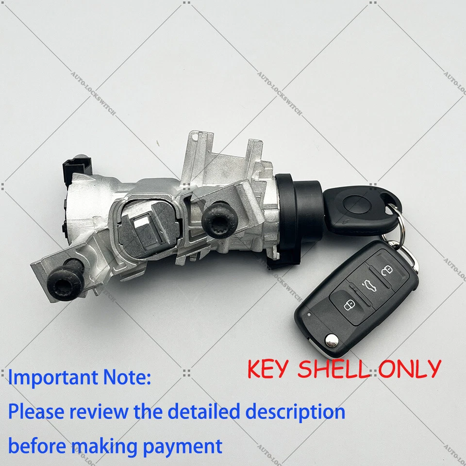 IGNITION SWITCH Lock ASSEMBLY FOR VW PASSAT 12-19 W/REMOTE Control KEY SHELL - Image 1 of 2