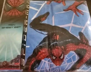 Spiderman NAVY BLUE Spiderman Saving The Day 3-pc Twin Sheet Set Kids Spider Man - Picture 1 of 8