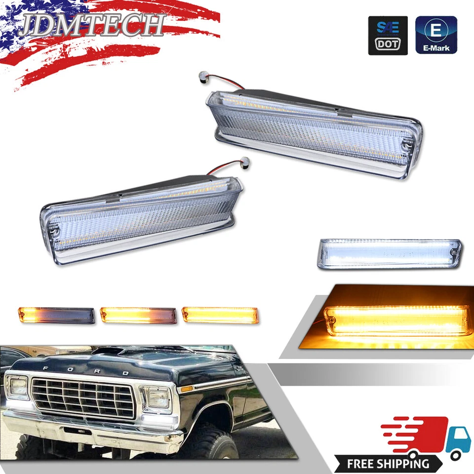 Switchback LED Front Corner Signal Light For 73-79 Ford F-150 Truck 78-79 Bronco - Image 1 of 4