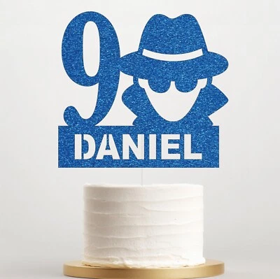 Cowboy Glitter Birthday Party Cake Toppers, Western Cake Toppers, 14 Colours - Image 1 of 4