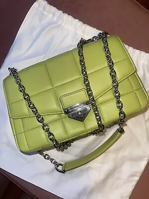 NWT MICHAEL KORS Soho Large Quilted Leather Shoulder/Crossbody LIME GREEN - Image 1 of 4