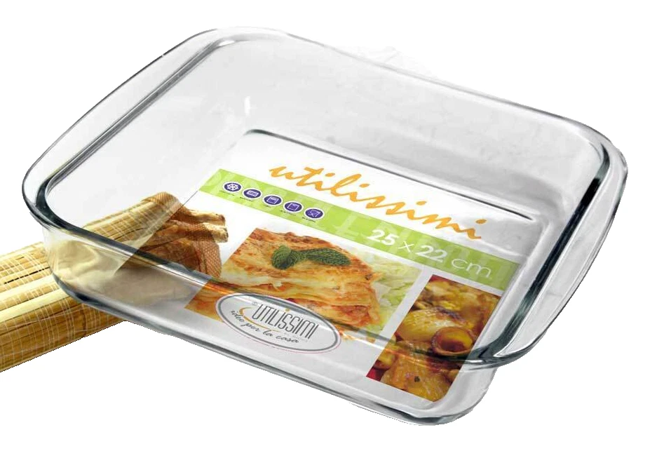 PIROFILA VETRO QUADRATA TEGLIA FORNO ALTA ANTIADERENTE Lasagnera 23*18*5 cm - Immagine 1 di 3