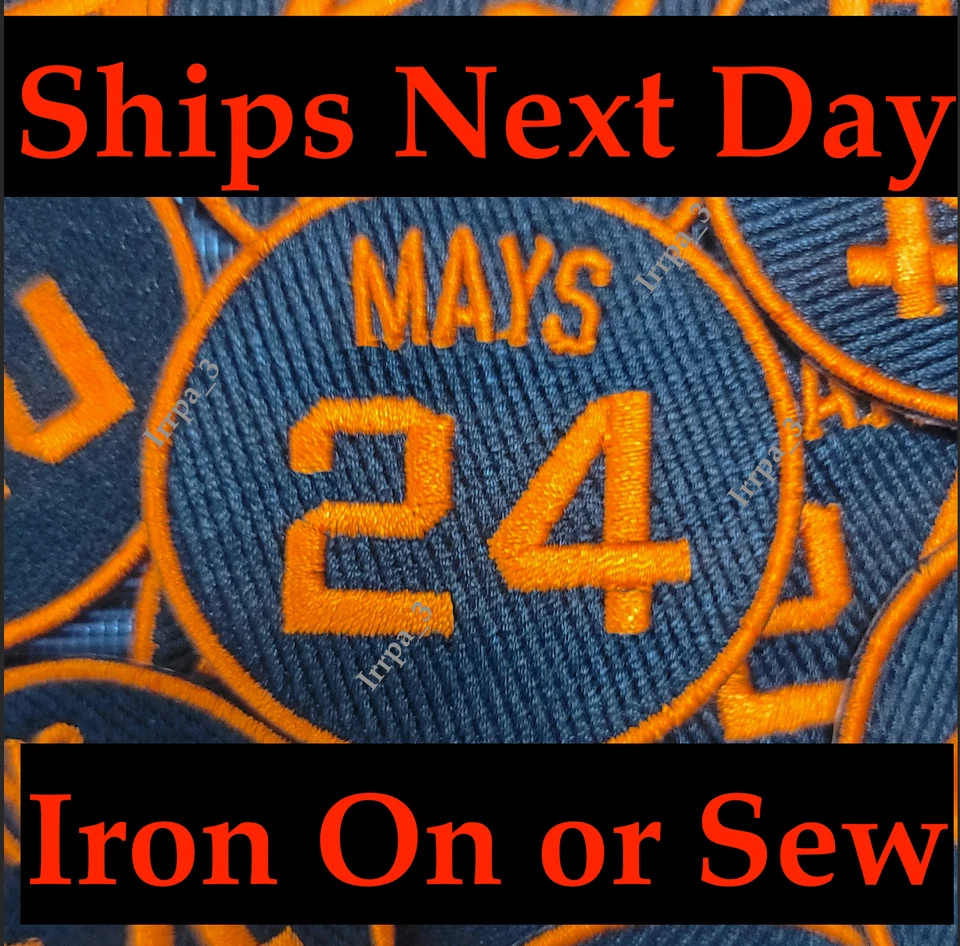 Camiseta de béisbol 5 (cinco) parche conmemorativo de los Gigantes de San Francisco de Willie Mays #24 Foto 1 de 1