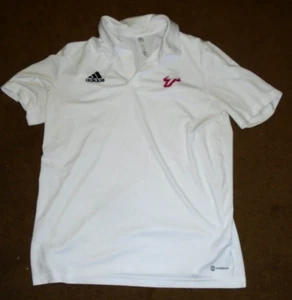 Embroidered Adidas USF South Florida Bulls Moisture Wicking Polo Shirt Men's L - Picture 1 of 3