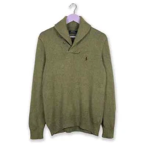 Suéter Ralph Lauren Verde Con Escote En V Y Botones - Talla S/M Hombre - Imagen 1 de 12