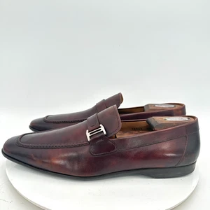 Magnanni Herren Größe 9,5 M rot braun Leder zum Überziehen Schnalle Riemen elegante Schuhe - Bild 1 von 11