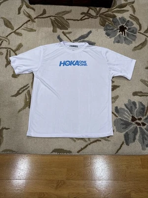 HOKA ONE ONE Running Jogging Workout WHITE Shirt Men’s XXL 2XL NEW! - Image 1 of 4
