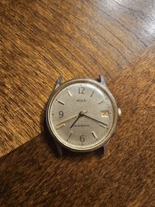 Vintage Acqua Timex Hand-Winding Mechanical Watch Men Silver Date No Band - Picture 1 of 6
