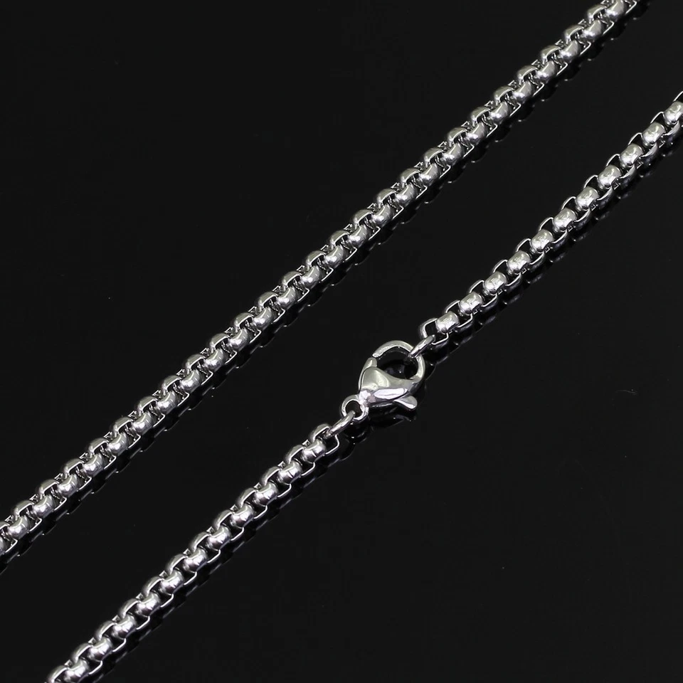Round Box Link Chain - White Gold - Image 1 of 2