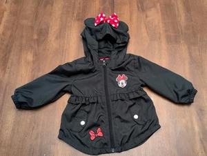 Disney Junior Minnie Mouse 18 Monate schwarz Reißverschluss vorne Kapuze leichte Jacke  - Bild 1 von 17