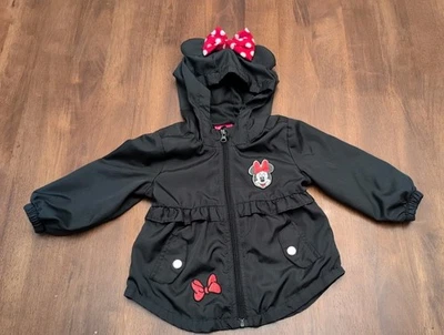 Disney Junior Minnie Mouse 18 Meses Negro Cremallera Frontal Capucha Chaqueta Ligera  Foto 1 de 4