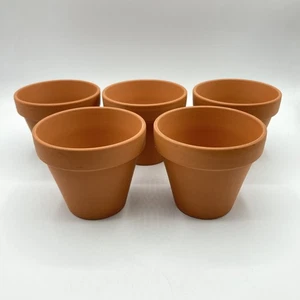 5 Lot Small 3" Terra Cotta Clay Pots Drainage Holes Flowers Succulents Germany - Picture 1 of 8