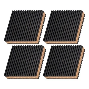 Rubber Cork Composite Mats Set of 4 for Equipment Stability and Noise Isolation - Picture 1 of 12