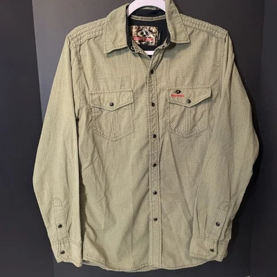 Mossy Oak Long Sleeve Button Down Snap Front Green Graph Print shirt Sz Small - Image 1 of 4