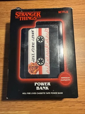 The Stranger Things Hell Fire Lives Cassette Tape Power Bank Open Box *Read* - Image 1 of 3