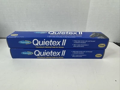 Lot Of 2 Farnam Quietex II Calming Supplement Paste for Horses 32.5mL