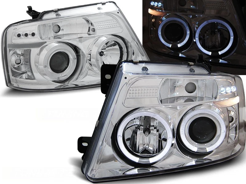 faros para FORD F150 MK11 2004 2005 2006 2007 2008 ojos de ángel cromo LHD Foto 1 de 1