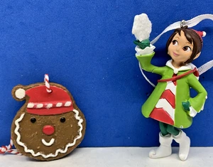 Hallmark North Pole Special Delivery Girl Elf & Gingerbread Cookie Ornaments - Picture 1 of 4