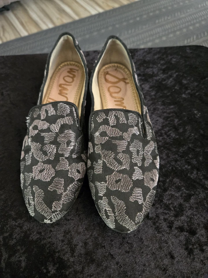 Mocassim Sam Eddelson Feminino Jotdy Preto Metálico Tamanho 7 1/2 - Imagem 1 de 2