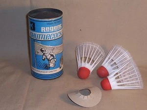 Vintage Regent Shuttlecock Tin Can made in England by Carlton Rare Blue L@@K     - Picture 1 of 6