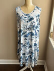 Cynthia Rowley Womens Plus Sz 2X Dress New Amalfi Coast Blue White