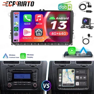 4+64G Android 13 Carplay GPS Navi Autoradio Mit DAB+ Für VW Seat GOLF Passat B6 - Bild 1 von 24