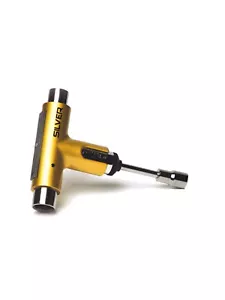 SILVER PREMIUM SKATEBOARD TOOL GOLD RATCHET SKATE T TOOL - Picture 1 of 1