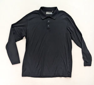 Cutter & Buck Men's Polo Size XL Black Long Sleeve Moisture Wicking - Picture 1 of 13