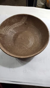 Mississippi Peters Pottery 9.75" Nutmeg Brown Fruit bowl - Picture 1 of 13