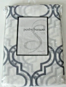 Softline PENBY Rod Pocket 96-inch Curtain Panel Moroccan 56" W x 96" H Blue wh - Picture 1 of 3