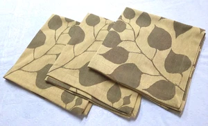 Juego de 3 servilletas de tela con etiquetas 20"x20" tela tejida verde diseño de hojas nuevas con etiquetas - Imagen 1 de 5