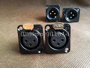 2x Gold Plated XLR FeMale Chassis Socket Panel Connector Audio - Picture 1 of 5