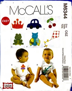 McCalls modello 6344 bambino OneZ e applicazioni neonato 13 - 29 libbre LolaLou fuori produzione - Foto 1 di 2