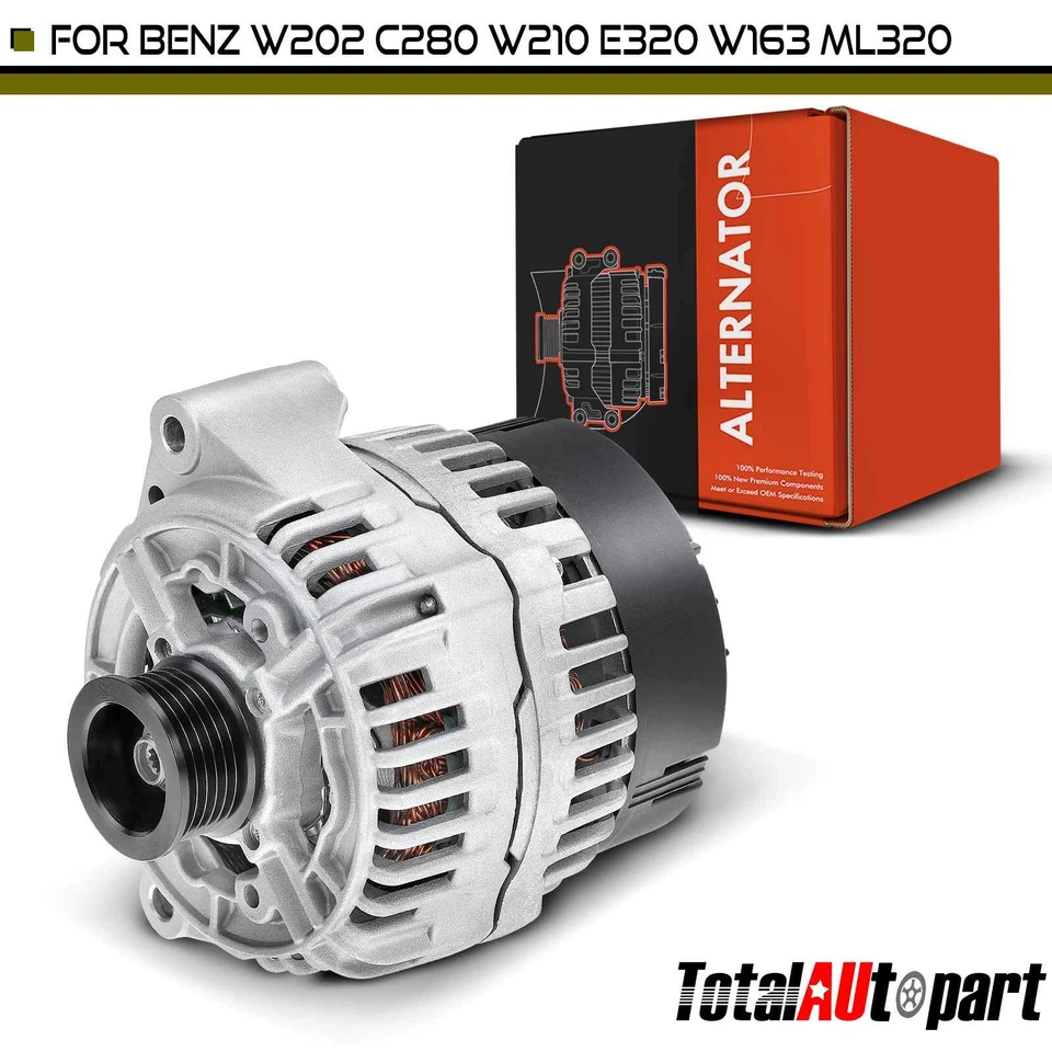 Alternador para Mercedes-Benz C280 CLK320 E320 G500 115A 12V CW 6 polias ranhuras - Imagem 1 de 4
