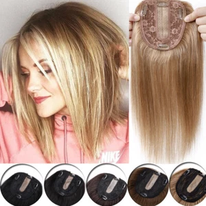"Peluca gruesa de pelo humano Remy con base de seda mono para mujer con clip para cabello de 12" - Imagen 1 de 27