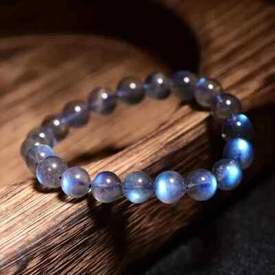 Natural Labradorite Moonlight Gemstone Beaded Crystal Healing Reiki Bracelet - Image 1 of 4