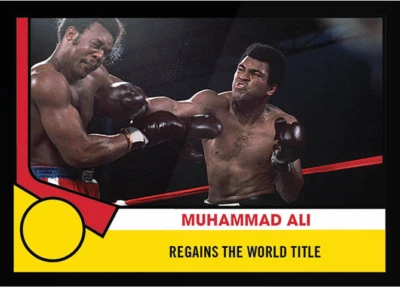 MUHAMMAD ALI vs GEORGE FOREMAN TOPPS PEOPLE’S CHAMP COLL BLACK PARALLEL CARD #54 - Image 1 of 3