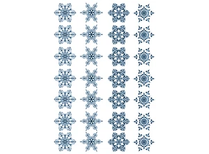Calcomanías de vidrio fundido azul de 3/4 pulgadas de copos de nieve 28 piezas - Imagen 1 de 1