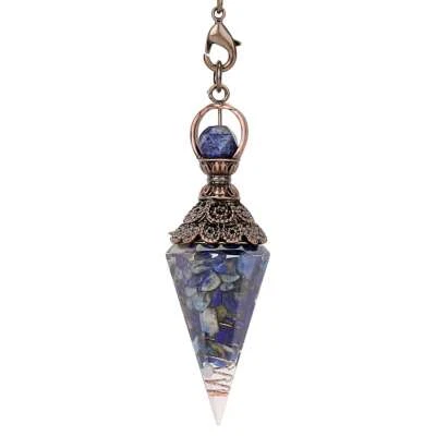 Retro Reiki Chakra Quartz Crystal Pendulum Healing Chips Stone Chain Pendant - Image 1 of 4