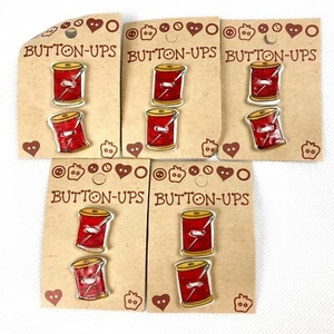 Spools Red Thread with Needle Vintage Ceramic Painted Buttons Westrim Crafts - Picture 1 of 4