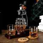 Whisky Karaffe Dekanter Granaten Optik 2 Gl&#228;ser, Glasstopfen 850 ML