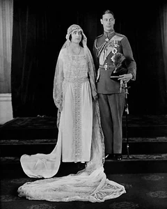 Wedding PRINCE GEORGE VI & ELIZABETH BOWES-LYON Glossy 8x10 Photo Print Poster - Picture 1 of 1