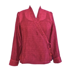 Anokhi Fuschia Silk/Cotton Blend Wrap Jacket - Picture 1 of 5