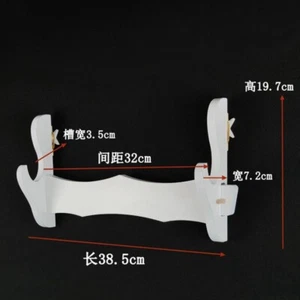 White Japanese Samurai Sword Holder Stand Katana Tanto Wall Mount Rack 1 Tier - Foto 1 di 2