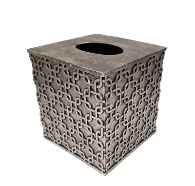 NUEVO TEJIDO ESTILO ESLABÓN CADENA RESINA GRIS+NEGRO RAYMOND WAITES, ESTUCHE PORTA SERVILLETAS Foto 1 de 4