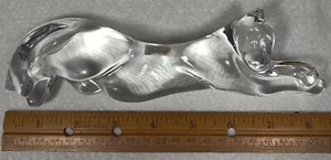 8 1/4 Inch BACCARAT FRANCE CRYSTAL SLEEPING CAT PAPERWEIGHT SCULPTURE With Label - Picture 1 of 5
