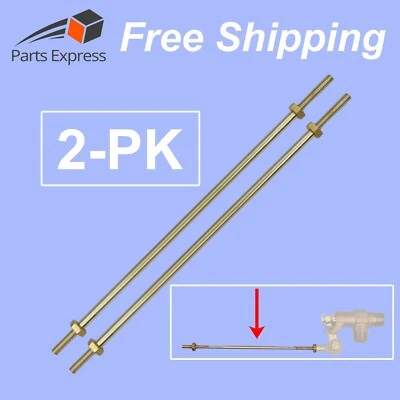 [2-PK] 8" Industrial Brass Float Rod w/ 2 Brass Nuts (1/4"-20) for Float Valves - Image 1 of 4