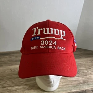 Trump 2024 Take America Back Red Hat Embroidered UnBranded Adjustable Euc - Picture 1 of 6